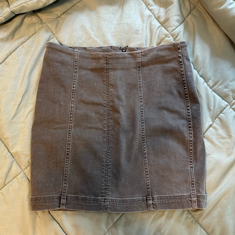 Free People Fitted Jean Skirt
